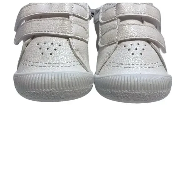 Gerber White Sneakers Size 3 (6-9 months) Blue Stars Kids Shoes Hook & Loop - Picture 5 of 8